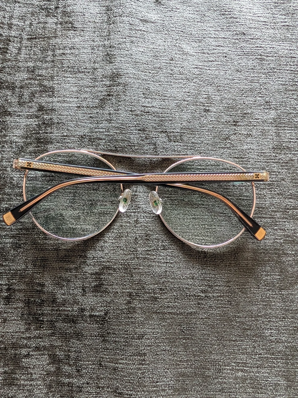 Escada Round Metal Glasses in Rose Gold and Black